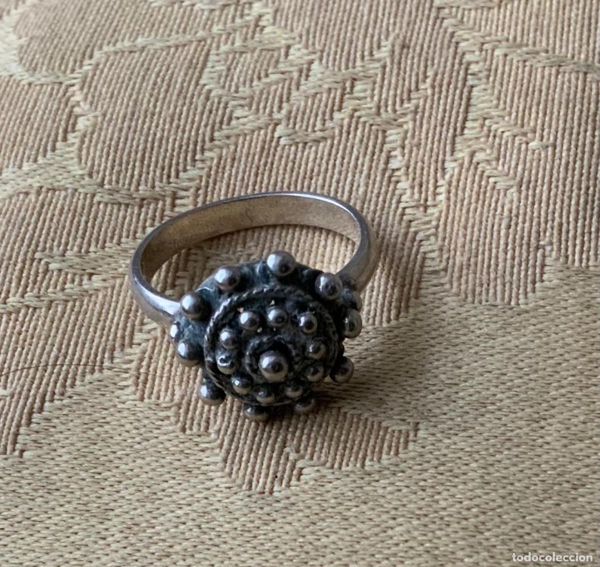 Vintage: ANILLO BOT&Oacute;N CHARRO PLATA DE LEY - Foto 3