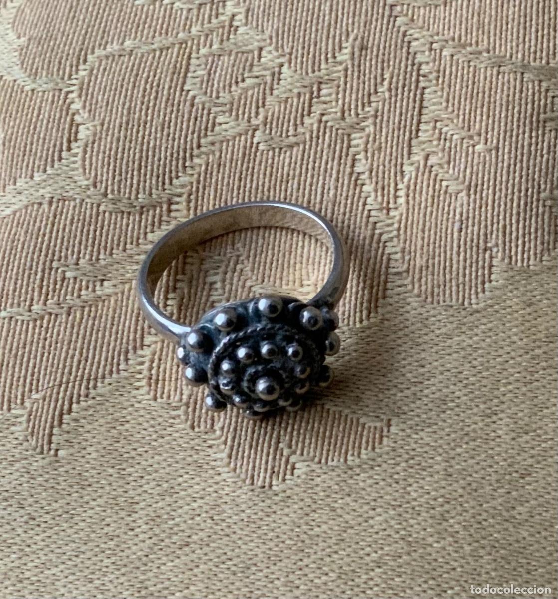 Vintage: ANILLO BOT&Oacute;N CHARRO PLATA DE LEY - Foto 4