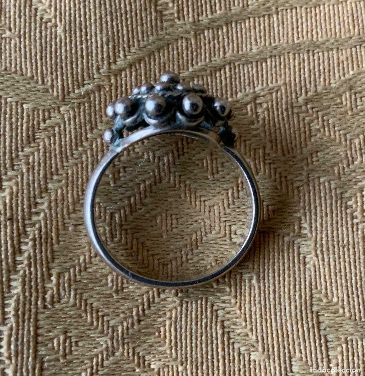 Vintage: ANILLO BOT&Oacute;N CHARRO PLATA DE LEY - Foto 6