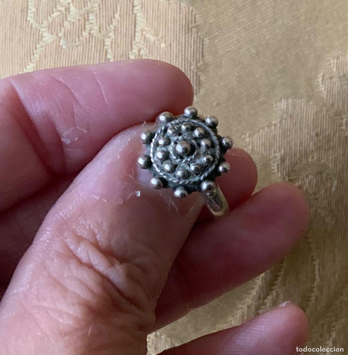 Vintage: ANILLO BOT&Oacute;N CHARRO PLATA DE LEY - Foto 8