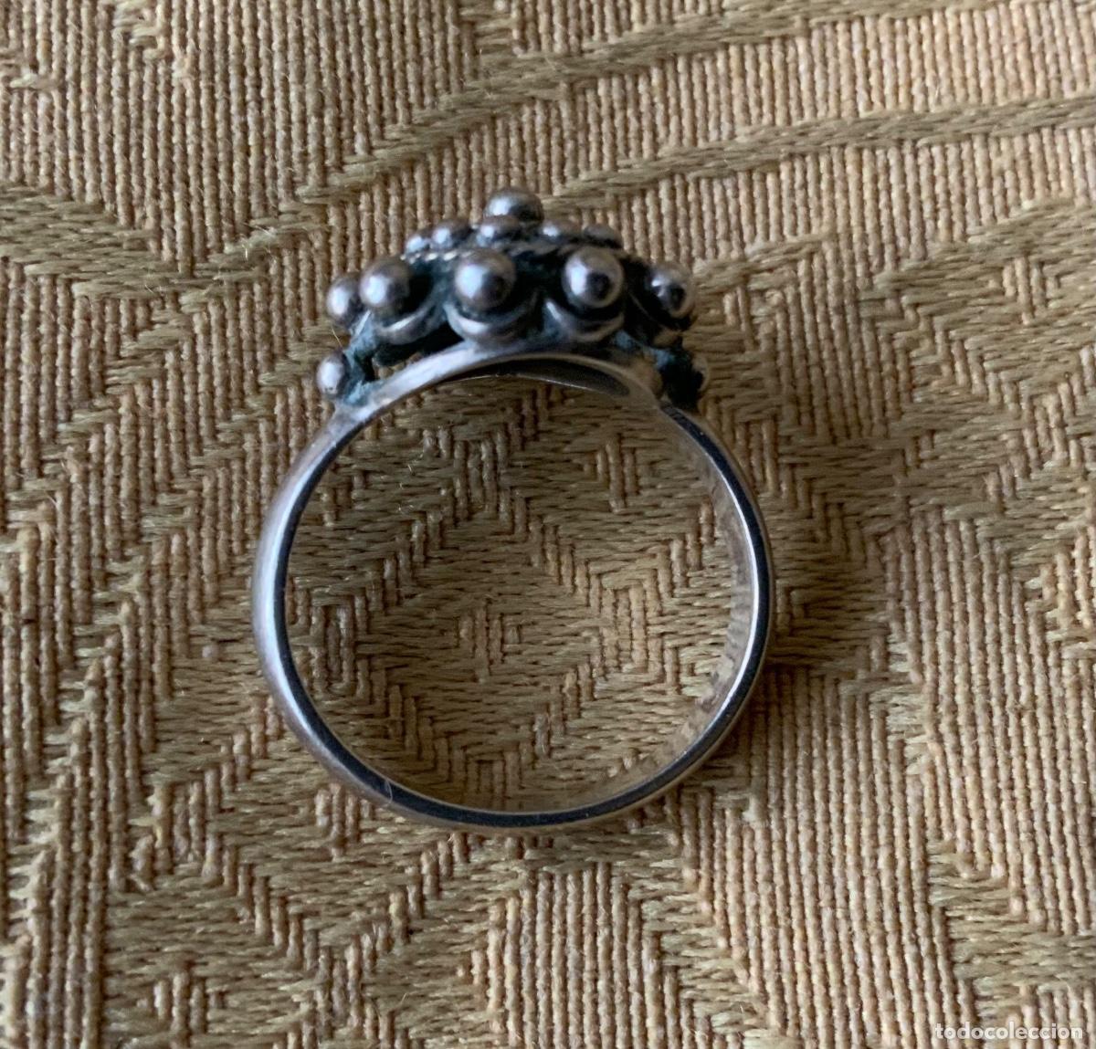 Vintage: ANILLO BOT&Oacute;N CHARRO PLATA DE LEY - Foto 9