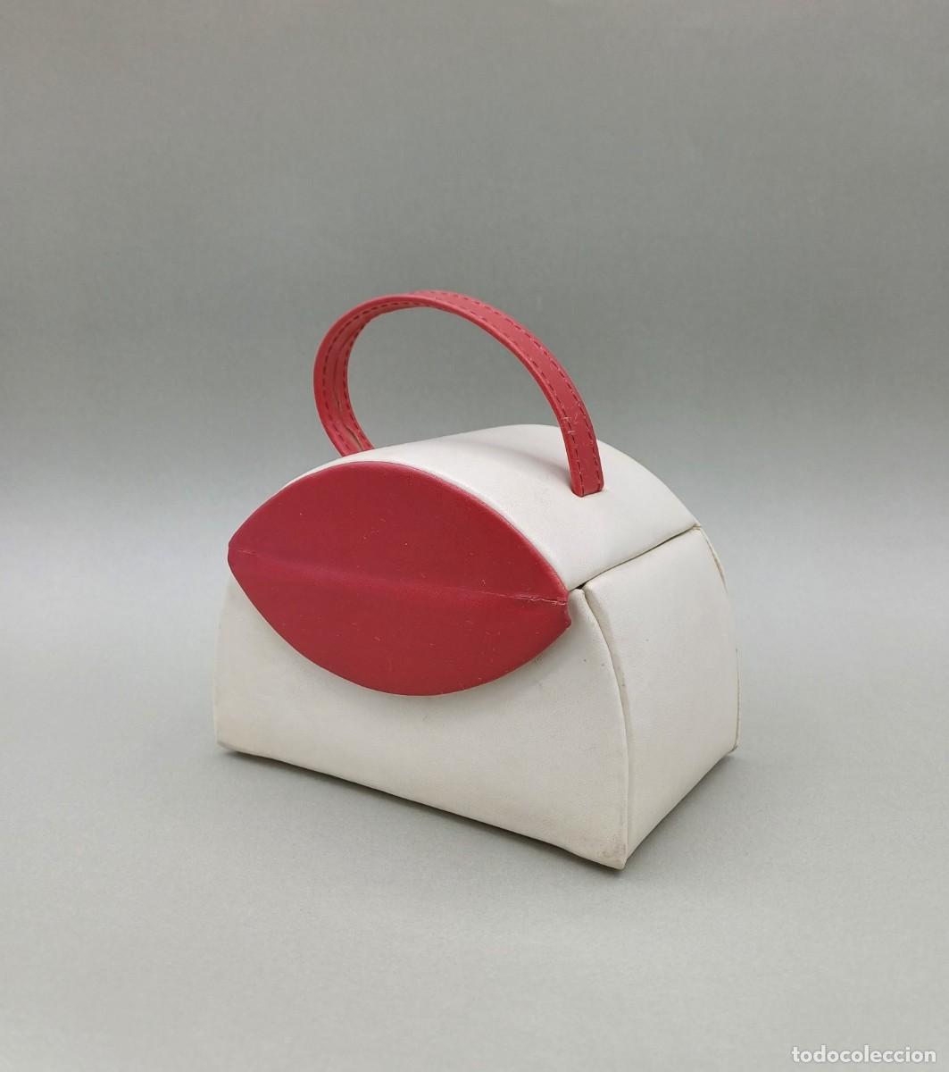 Vintage: Joyero de viaje en blanco y rojo - Foto 1
