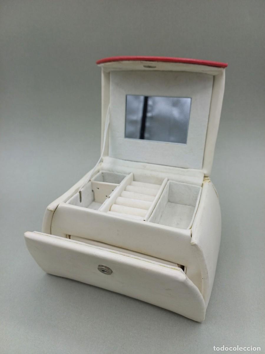 Vintage: Joyero de viaje en blanco y rojo - Foto 3