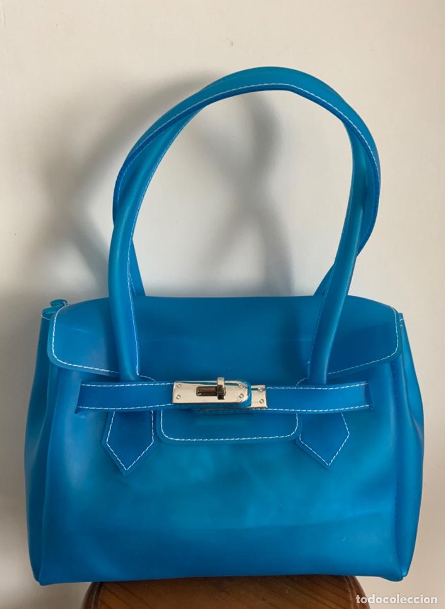 Vintage: BOLSO VINILO AZUL TURQUESA - Foto 1