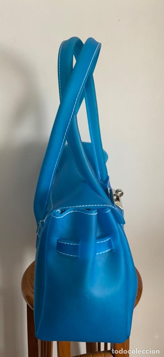 Vintage: BOLSO VINILO AZUL TURQUESA - Foto 2