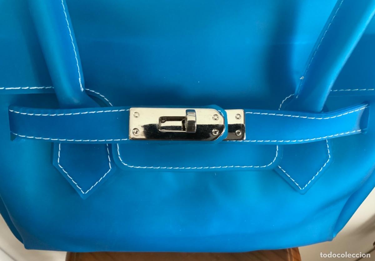 Vintage: BOLSO VINILO AZUL TURQUESA - Foto 3