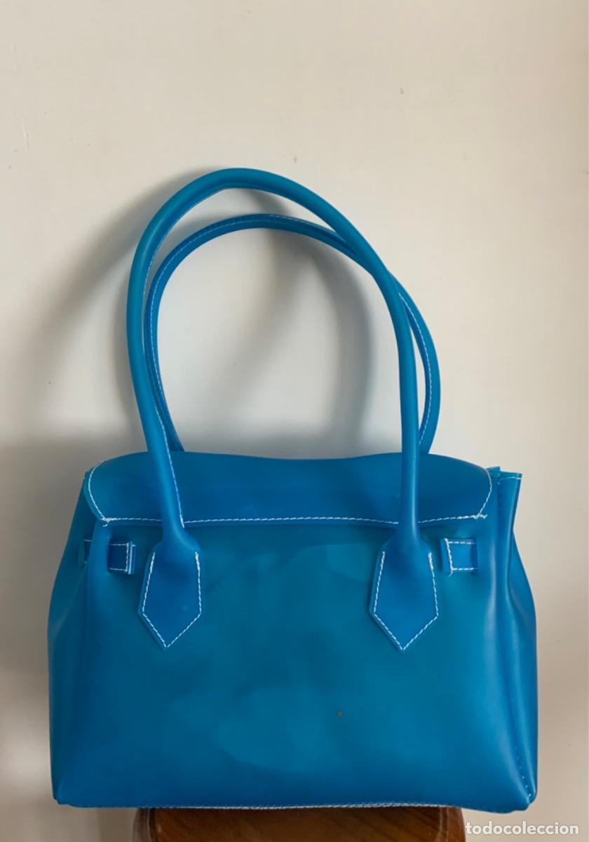 Vintage: BOLSO VINILO AZUL TURQUESA - Foto 8