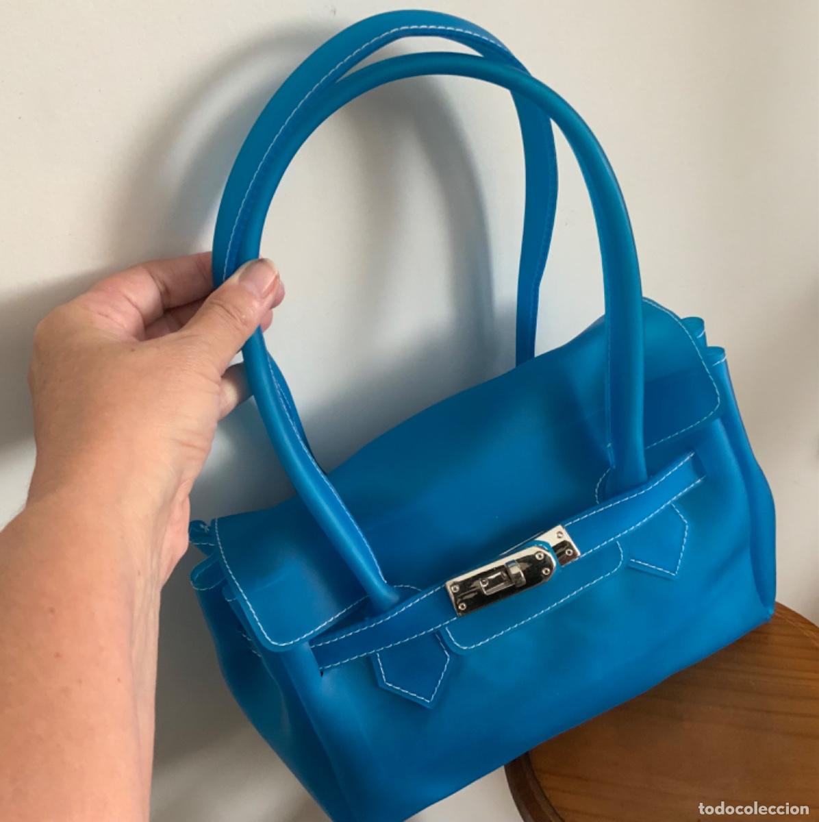 Vintage: BOLSO VINILO AZUL TURQUESA - Foto 10