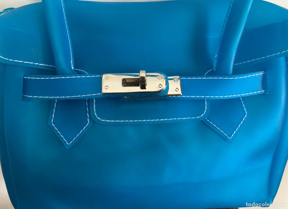 Vintage: BOLSO VINILO AZUL TURQUESA - Foto 11