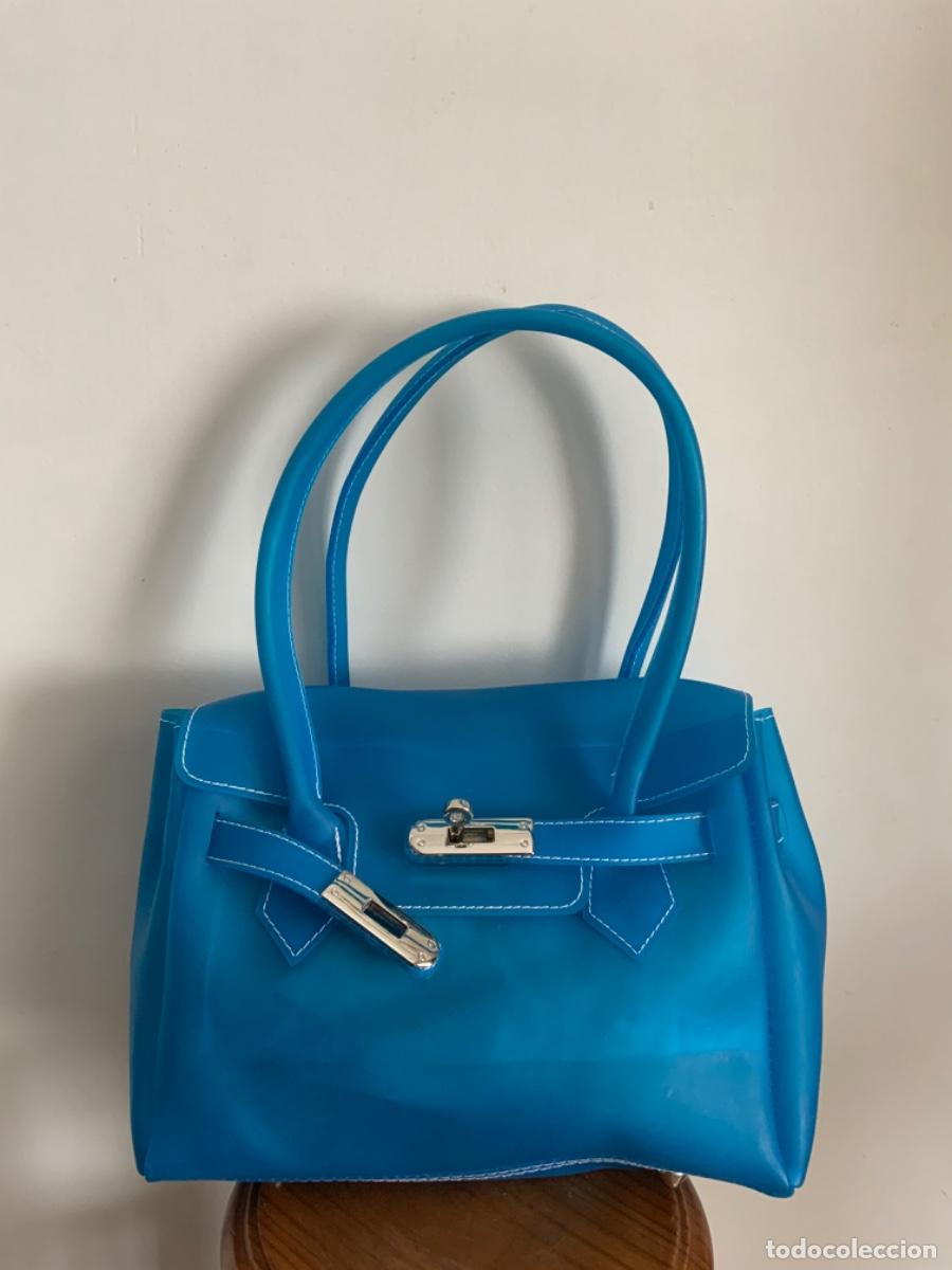 Vintage: BOLSO VINILO AZUL TURQUESA - Foto 15
