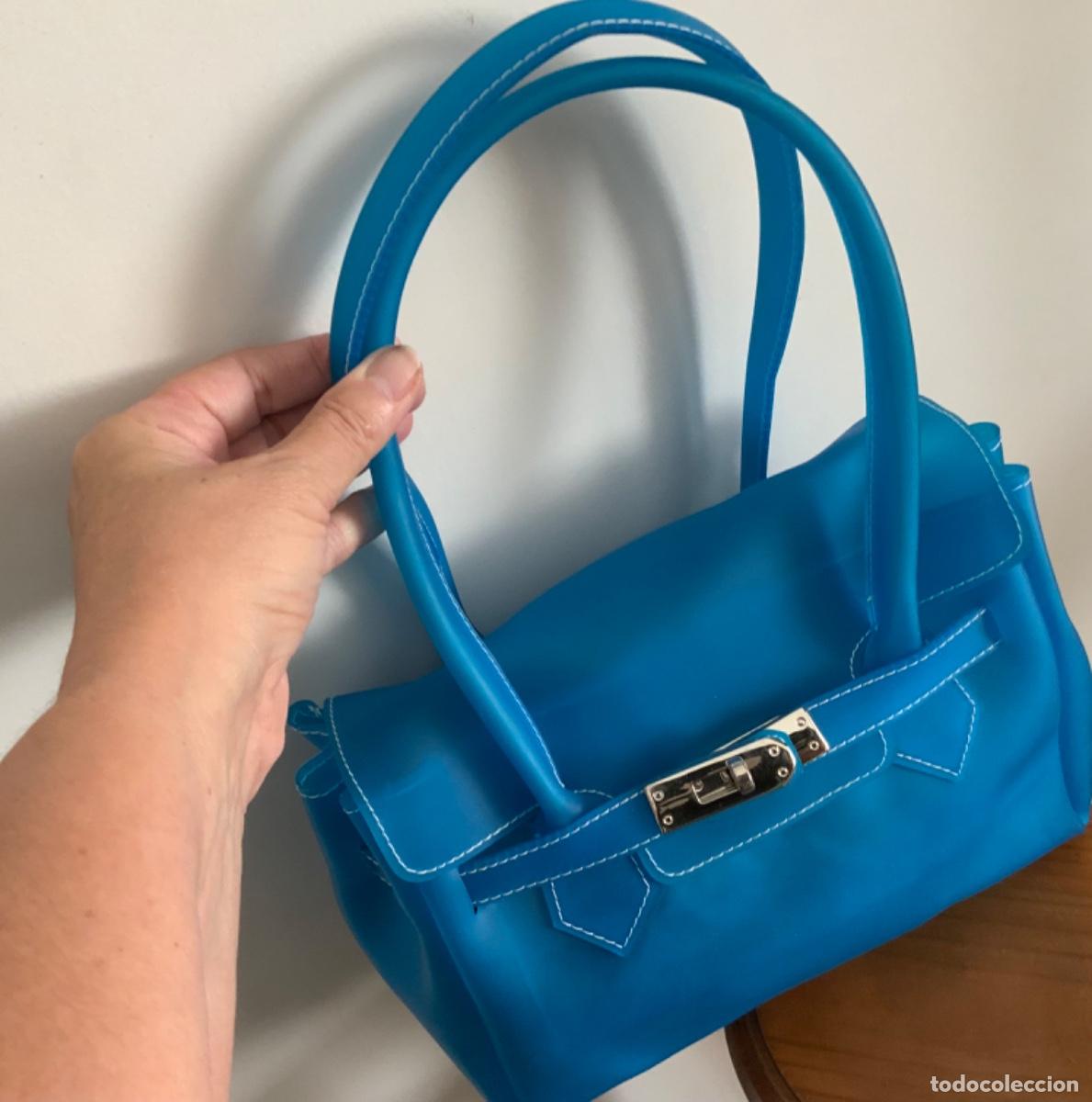 Vintage: BOLSO VINILO AZUL TURQUESA - Foto 16