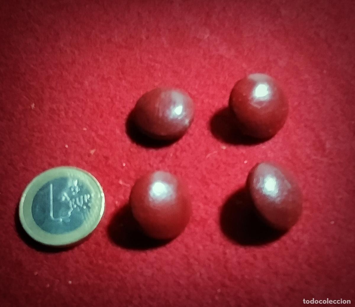 Vintage: 4 BOTONES VINTAGE - GRANATE POLIPIEL - Foto 2
