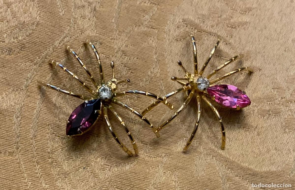 Vintage: PAREJA DE BROCHES ARA&Ntilde;A - Foto 1