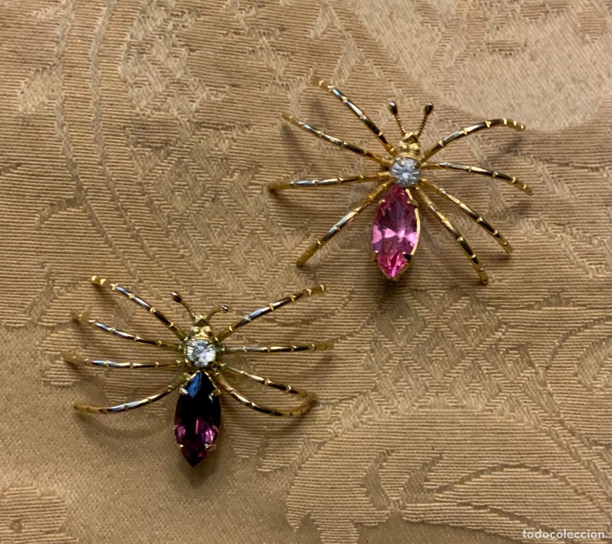 Vintage: PAREJA DE BROCHES ARA&Ntilde;A - Foto 6