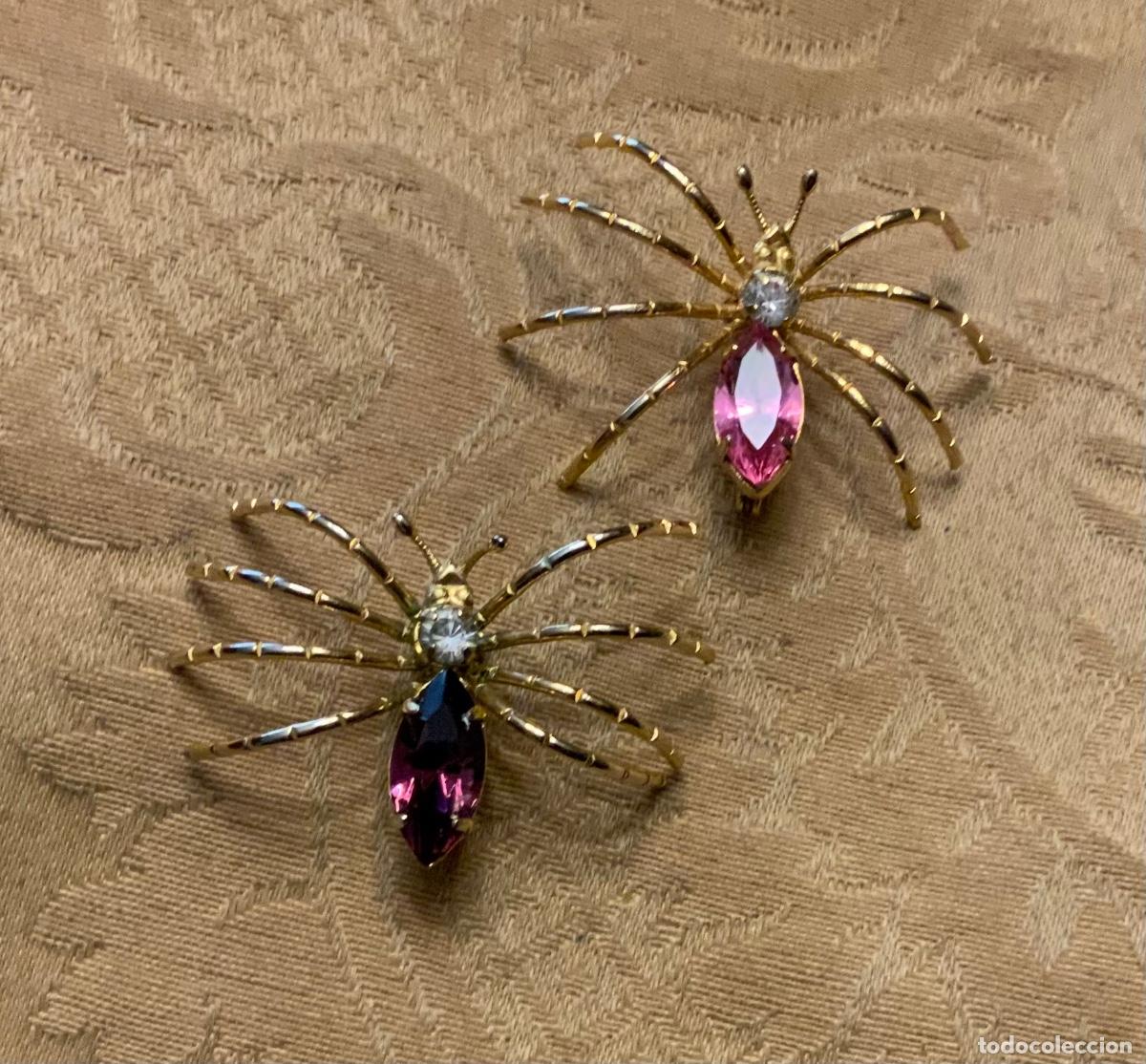 Vintage: PAREJA DE BROCHES ARA&Ntilde;A - Foto 7