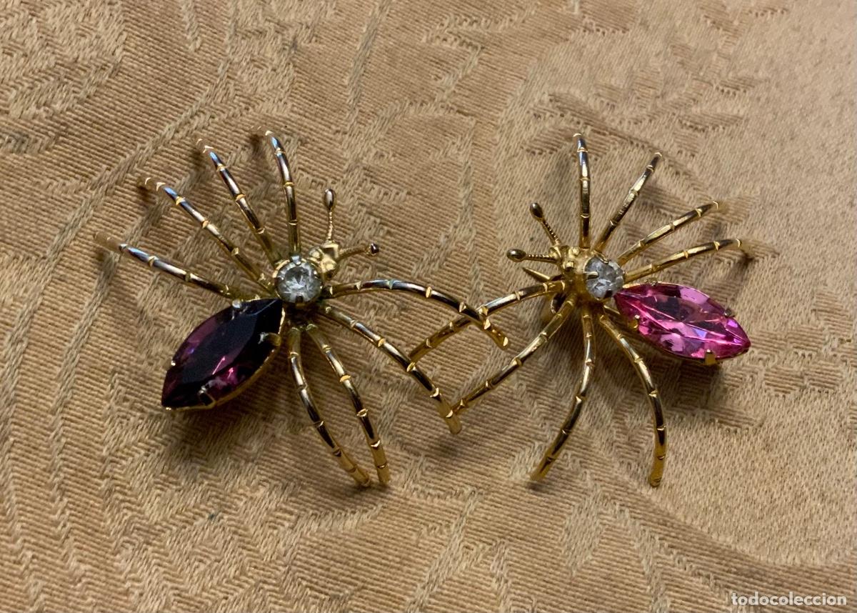 Vintage: PAREJA DE BROCHES ARA&Ntilde;A - Foto 8