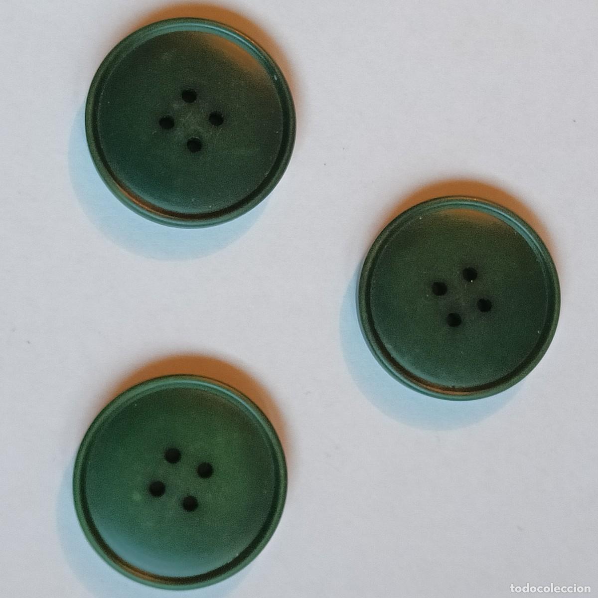 Vintage: BOTONES ANTIGUOS VERDE BOTELLA DI&Aacute;METRO 3CM - Foto 1