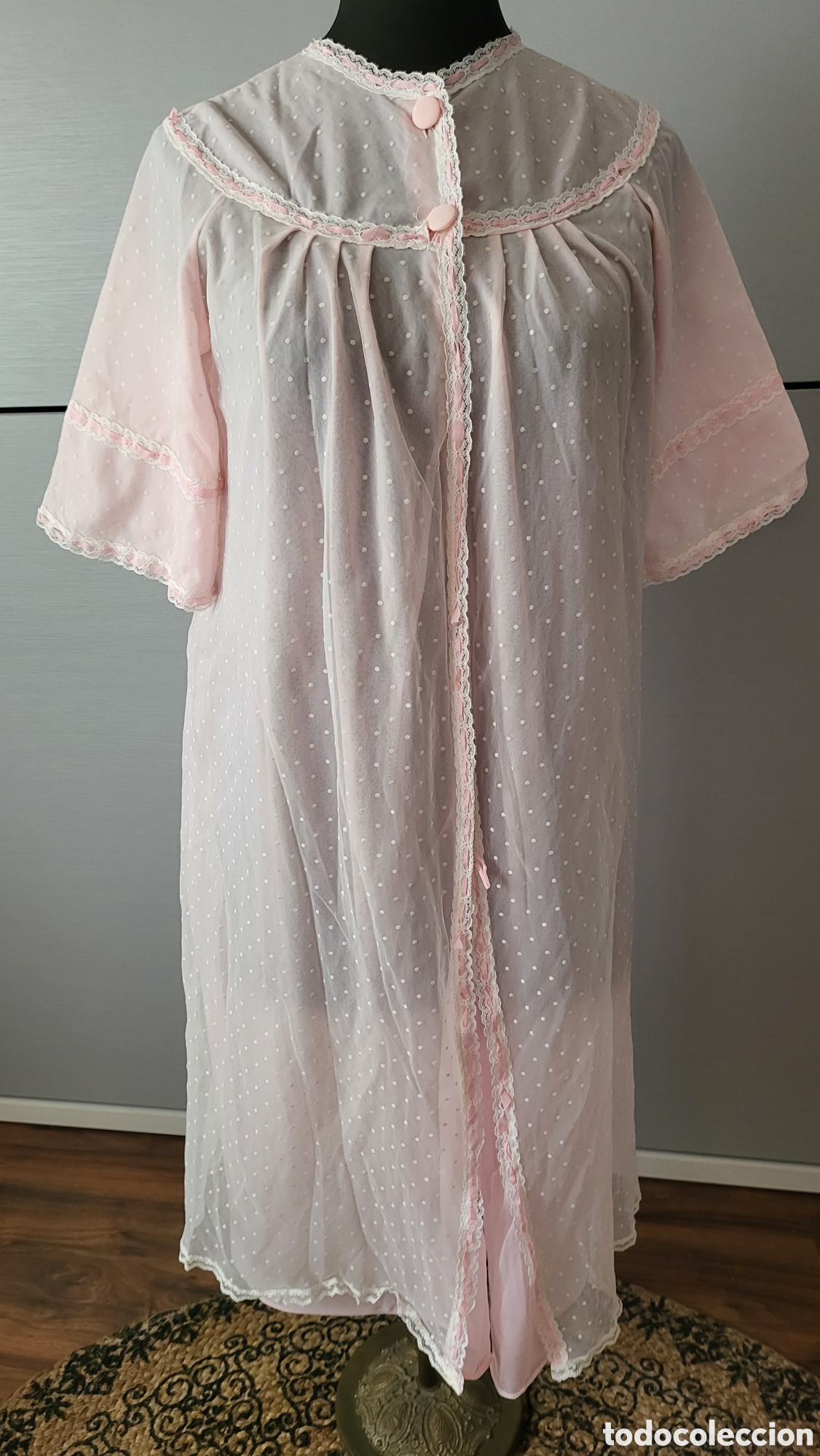 Vintage: LENCERIA VINTAGE BATA COLOR ROSA - Foto 3