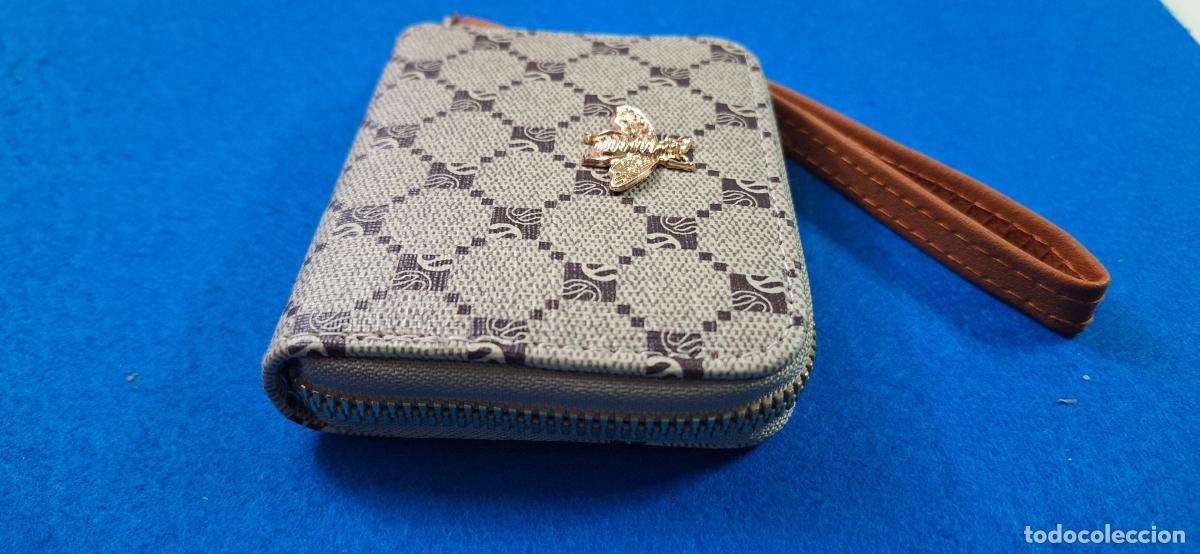 Vintage: Monedero. Marr&oacute;n. Abeja. 3 Compartimentos - Foto 4