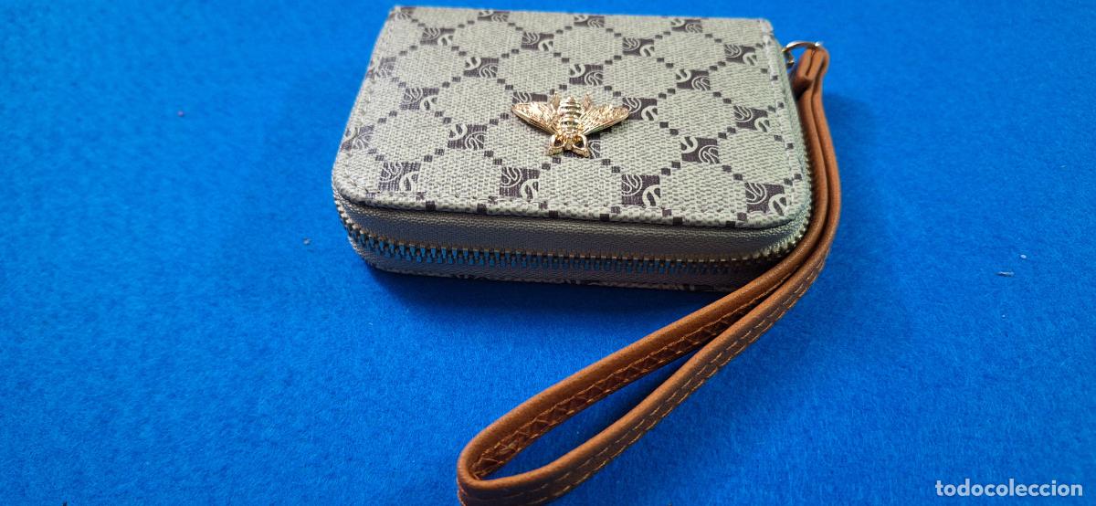 Vintage: Monedero. Marr&oacute;n. Abeja. 3 Compartimentos - Foto 5