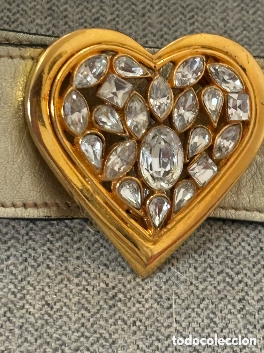 Vintage: Cintur&oacute;n dorado coraz&oacute;n pedrer&iacute;a - Foto 1