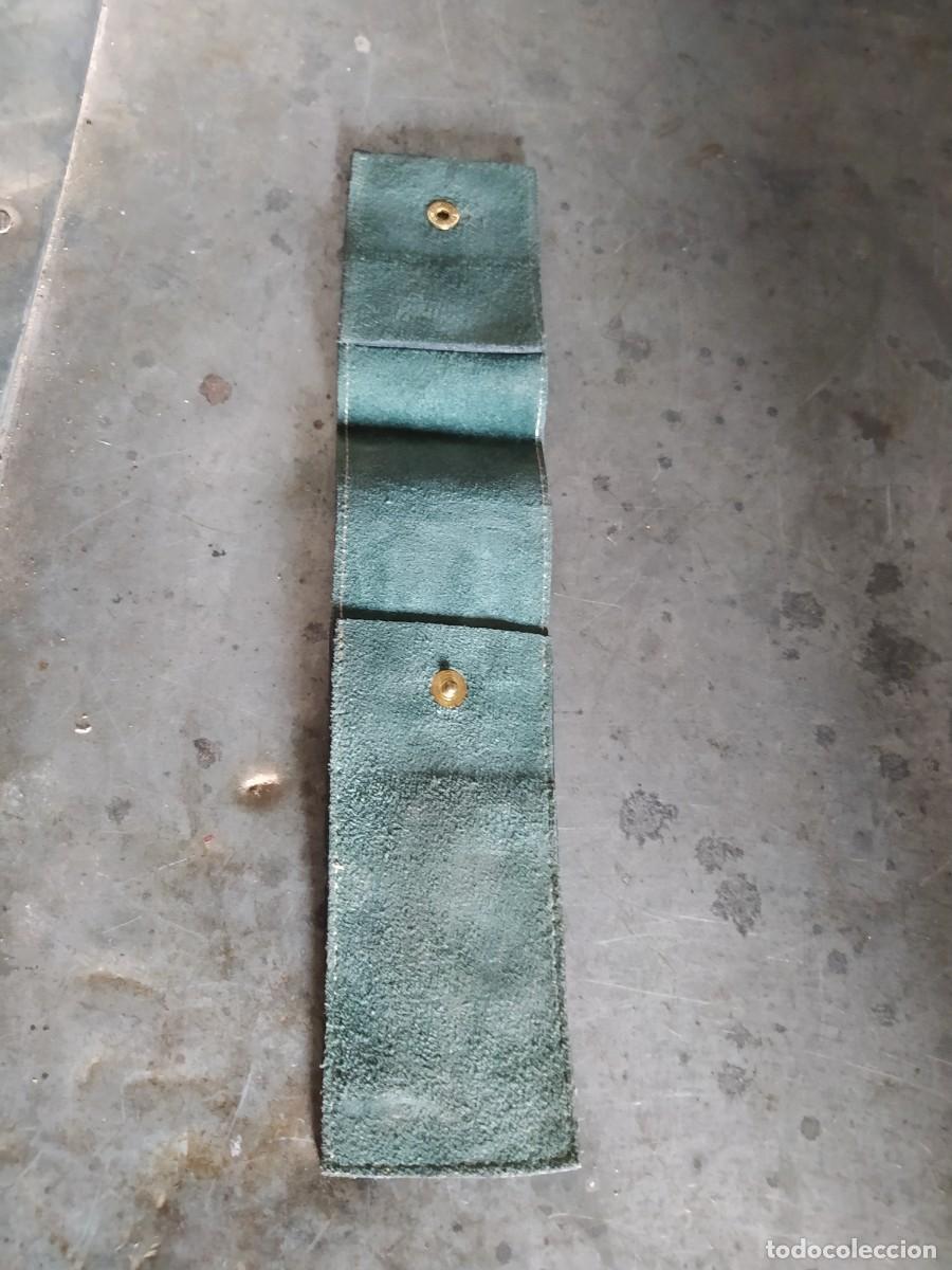Vintage: Funda verde de piel, 16cm - Foto 1