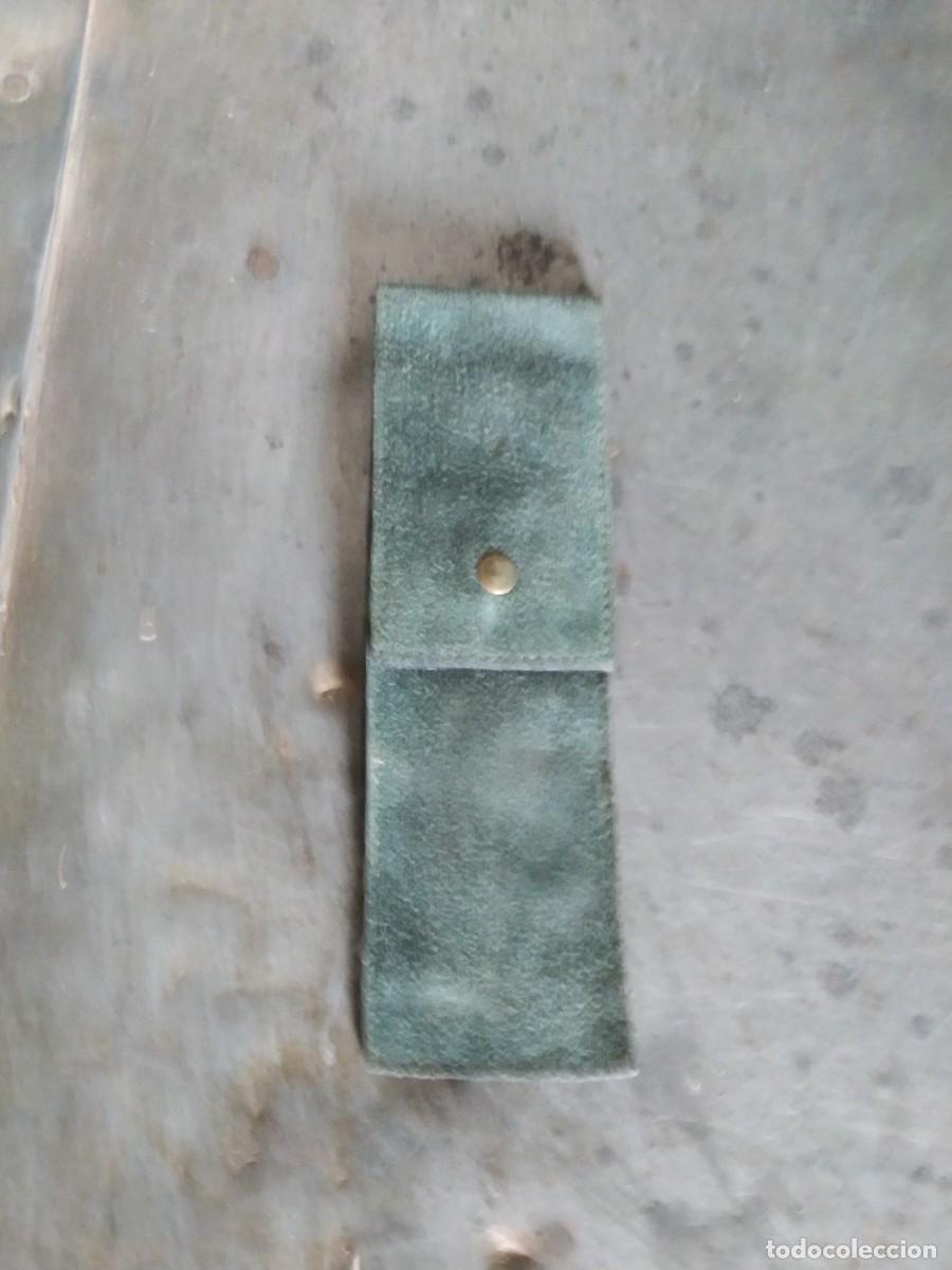Vintage: Funda verde de piel, 16cm - Foto 2