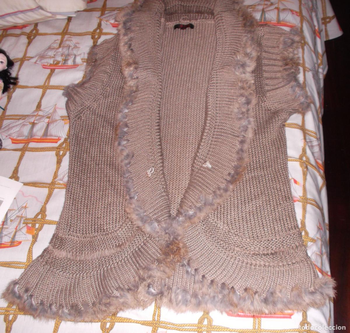 Vintage: chaleco de punto ribeteado con pelo - Foto 1