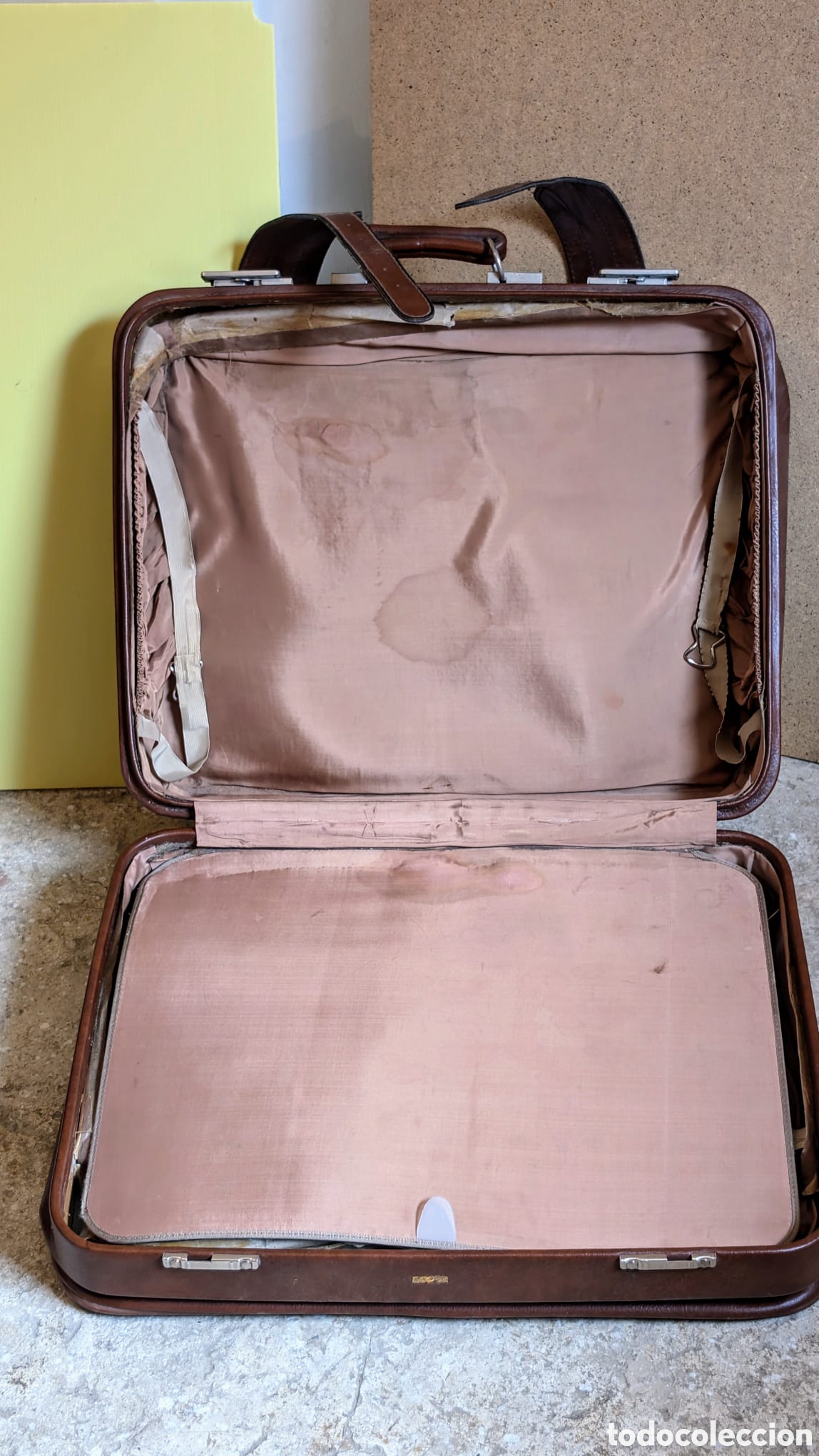 Vintage: Gran maleta de viaje en cuero - Foto 3