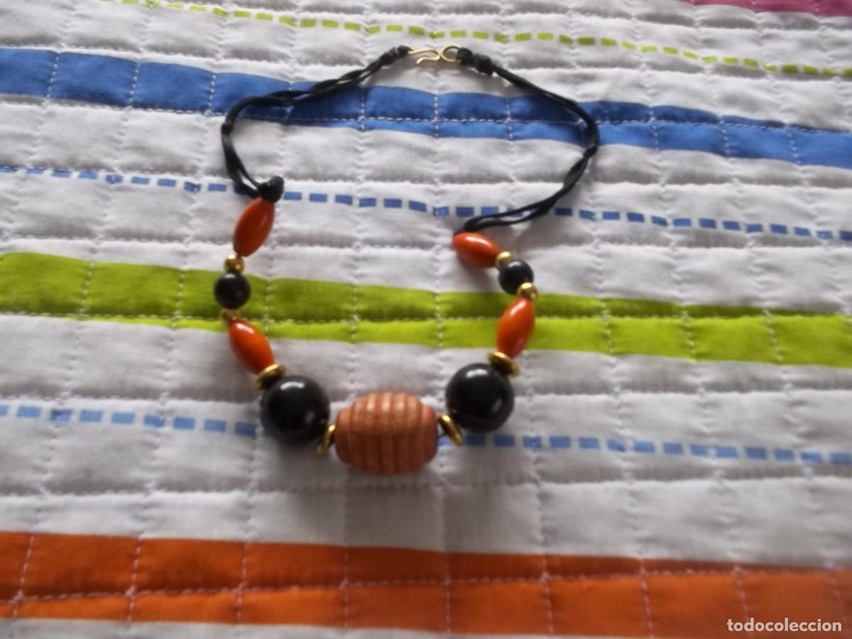 Vintage: COLLAR-GARGANTILLA CON BOLAS DE MADERA-DE LOS A&Ntilde;OS 70 - Foto 5
