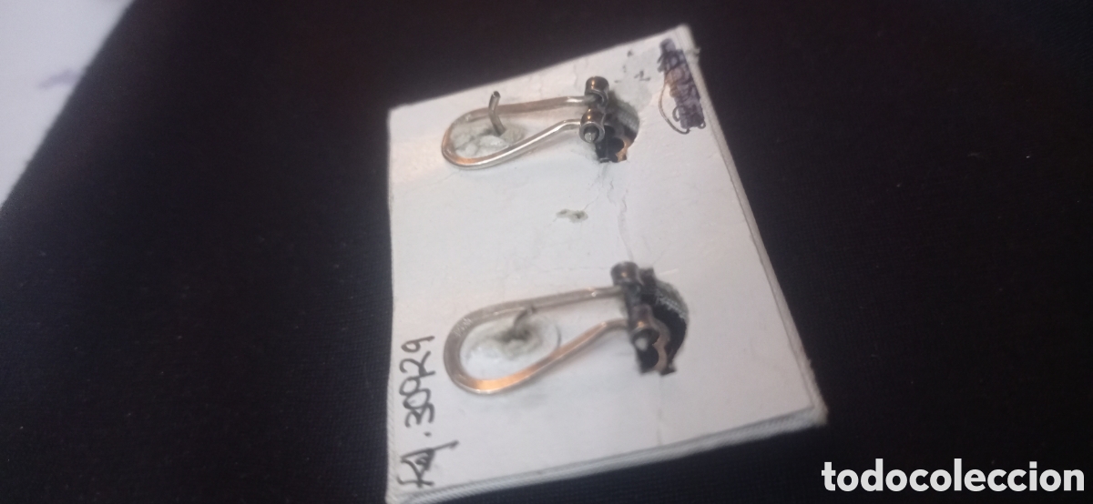 Vintage: Impresionantes pendientes plata onix omega - Foto 3