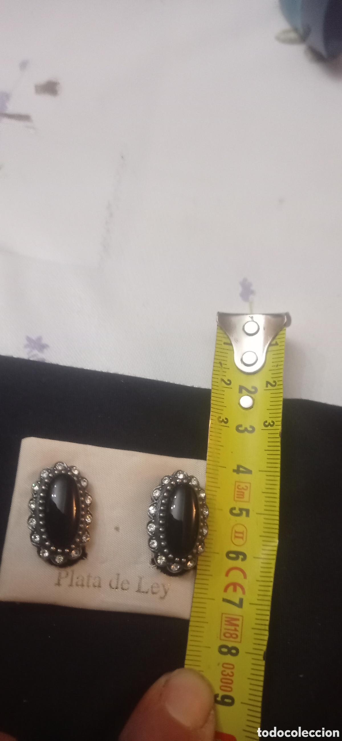 Vintage: Impresionantes pendientes plata onix omega - Foto 5