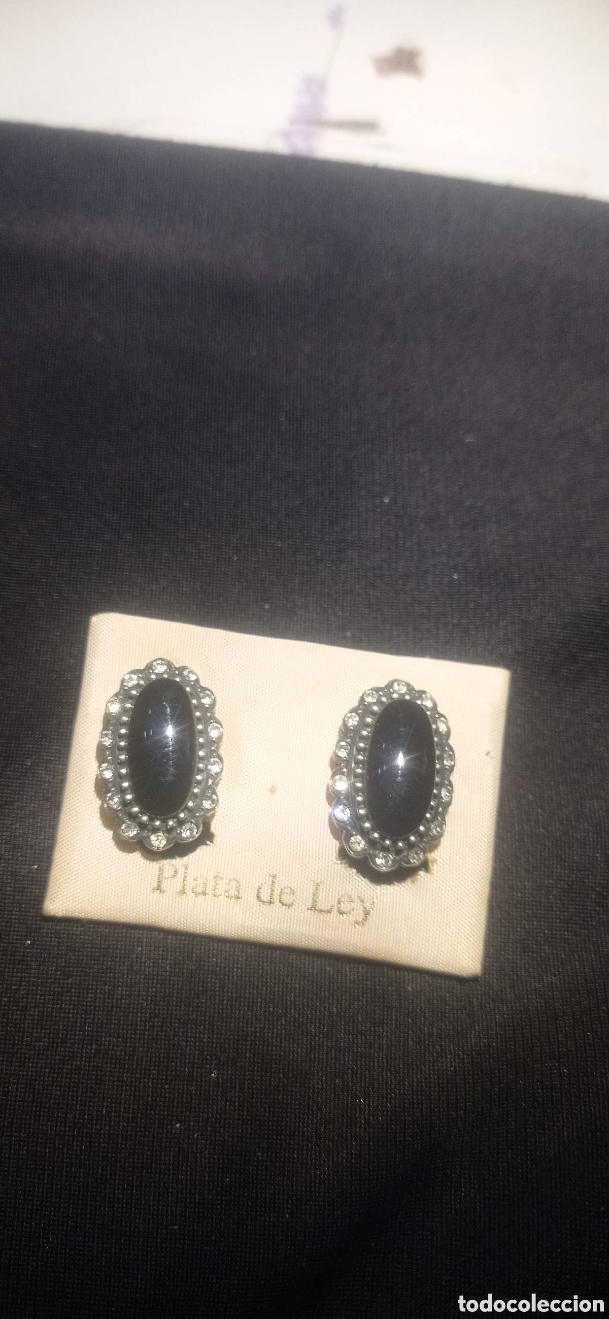 Vintage: Impresionantes pendientes plata onix omega - Foto 6