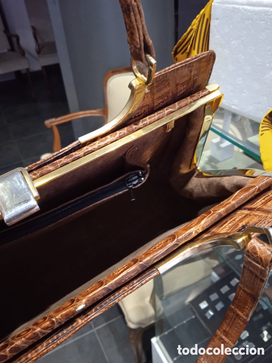 Vintage: Bolso y monedero en cocodrilo aut&eacute;ntico - Foto 3