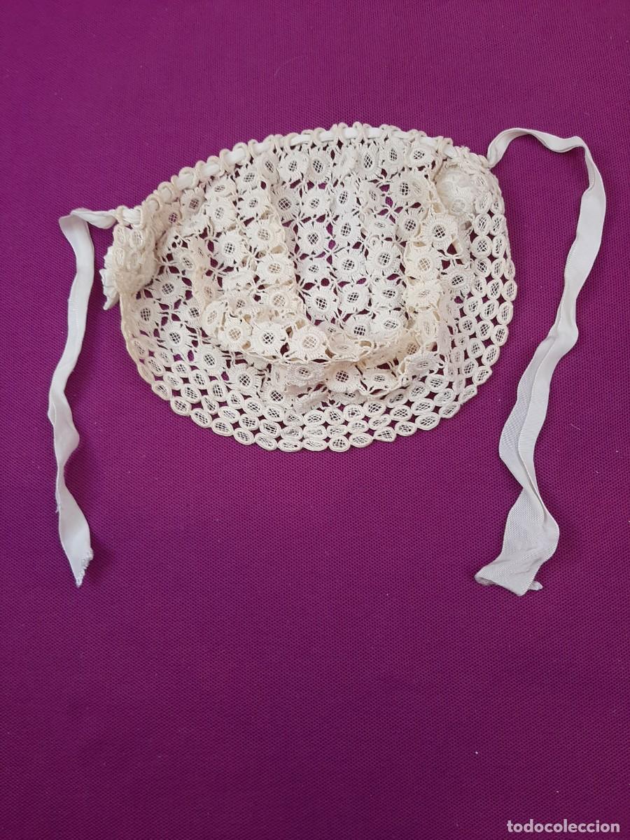 Vintage: 4 GORROS PARA MU&Ntilde;ECA, DE ENCAJE, TULL Y SEDA - Foto 6