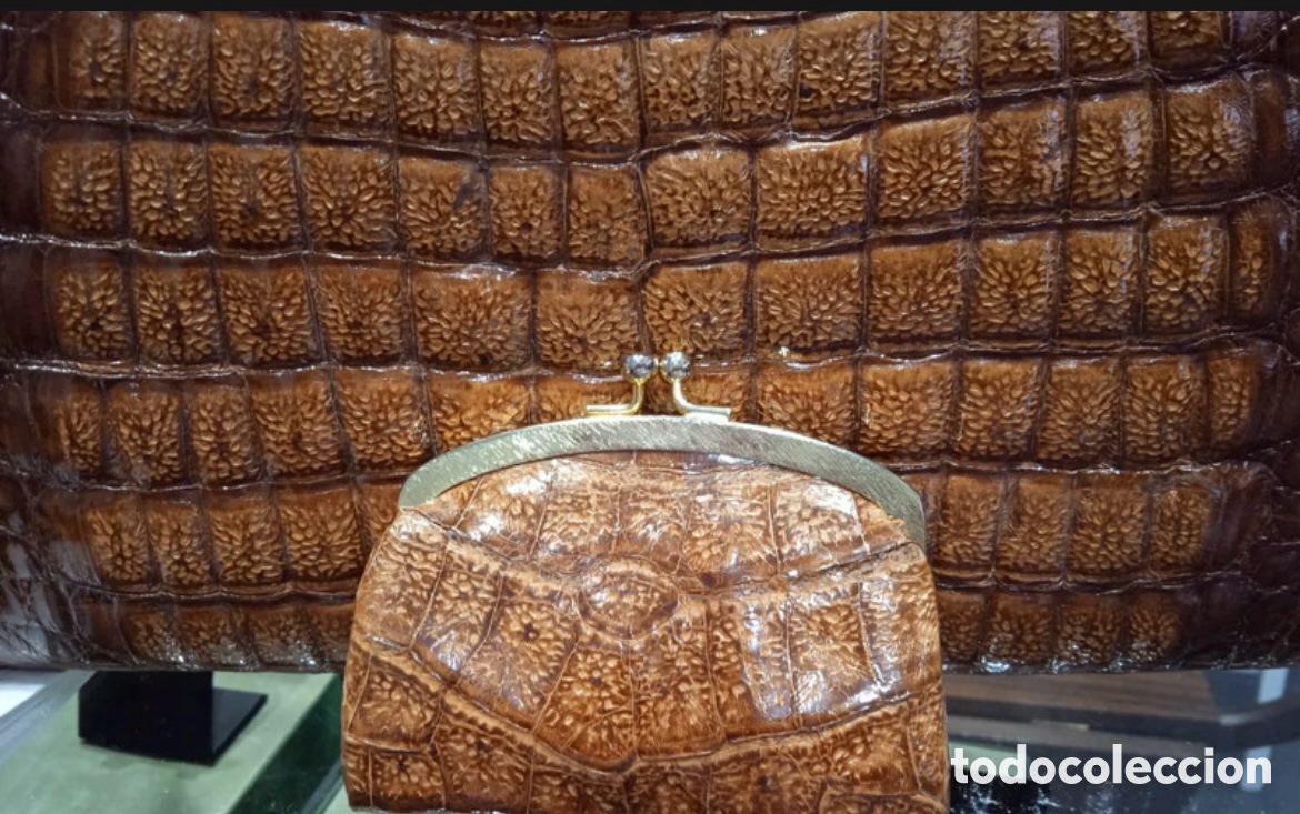 Vintage: Bolso y monedero en cocodrilo aut&eacute;ntico - Foto 6