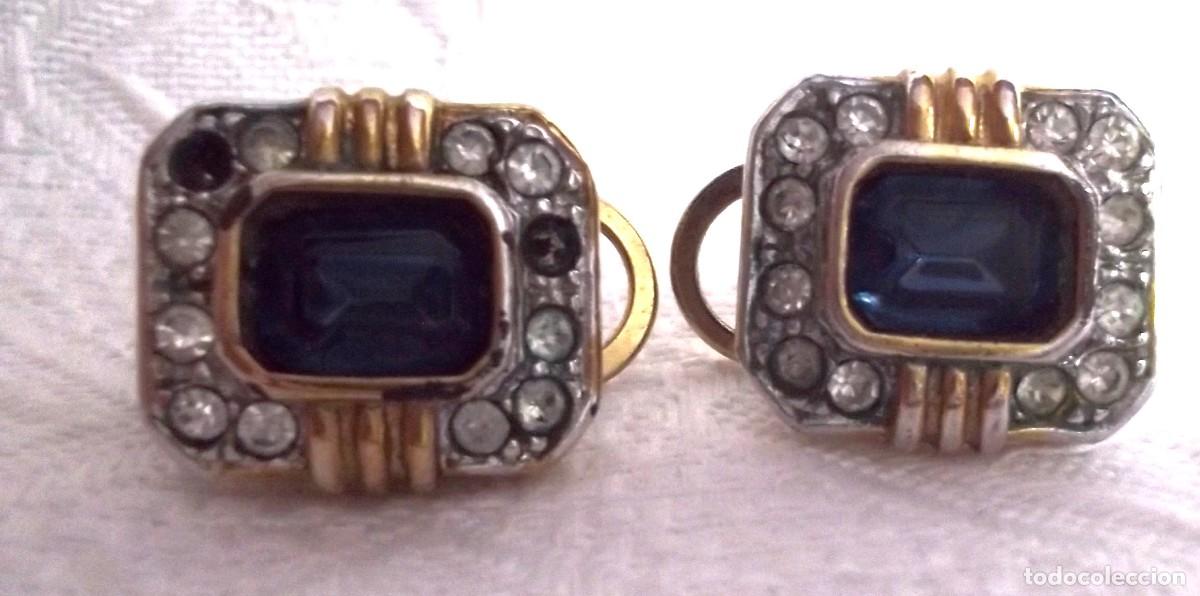 Vintage: PENDIENTES CON PIEDRITAS DE LOS A&Ntilde;OS 70 - Foto 1