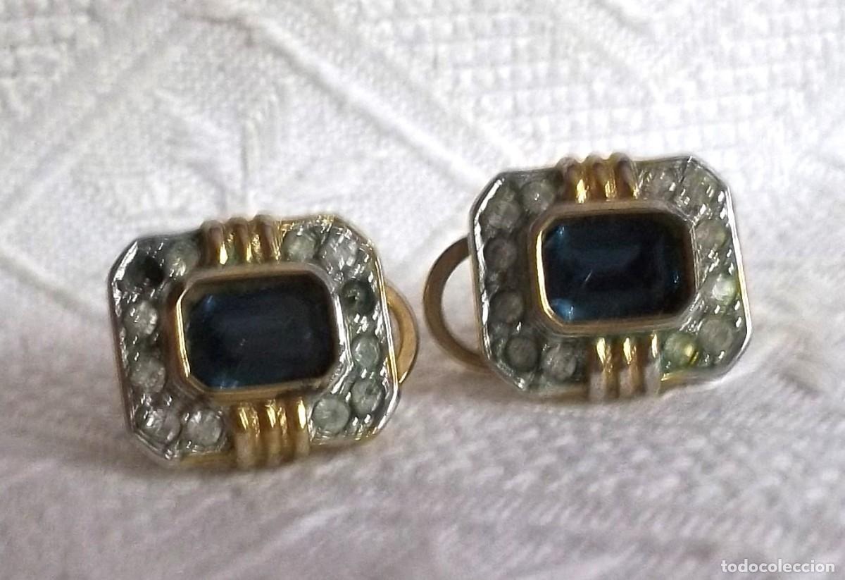 Vintage: PENDIENTES CON PIEDRITAS DE LOS A&Ntilde;OS 70 - Foto 3
