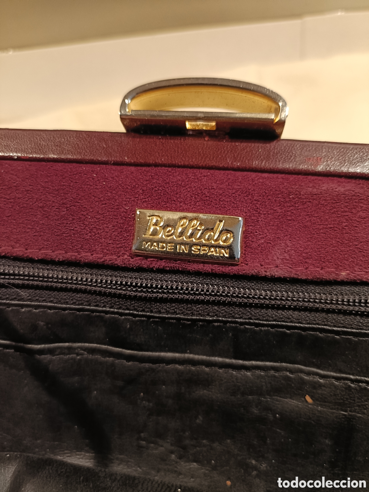 Vintage: Bolso en ante granate marca Bellido - Foto 2