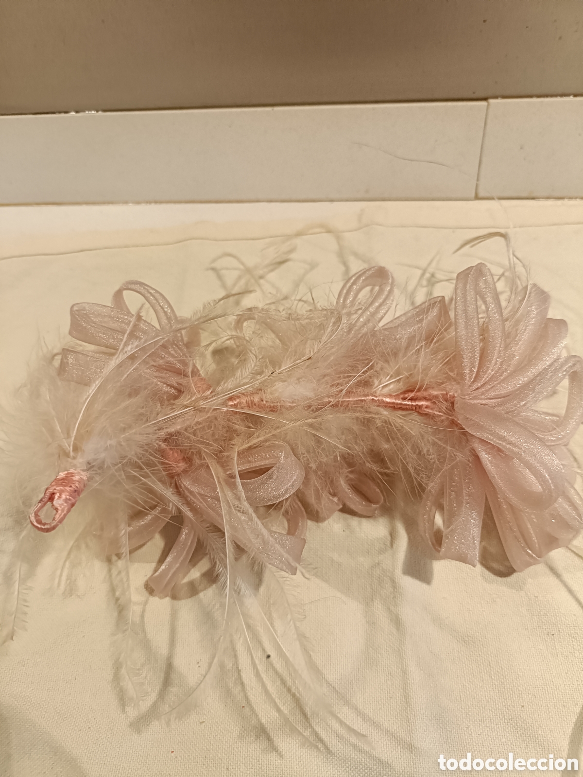 Vintage: Tocado de pelo con plumas y tela - Foto 2