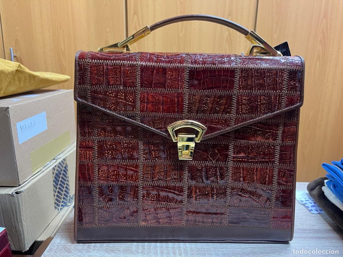 Vintage: Bolso Bol-Perdix Piel Cocodrilo - Foto 1