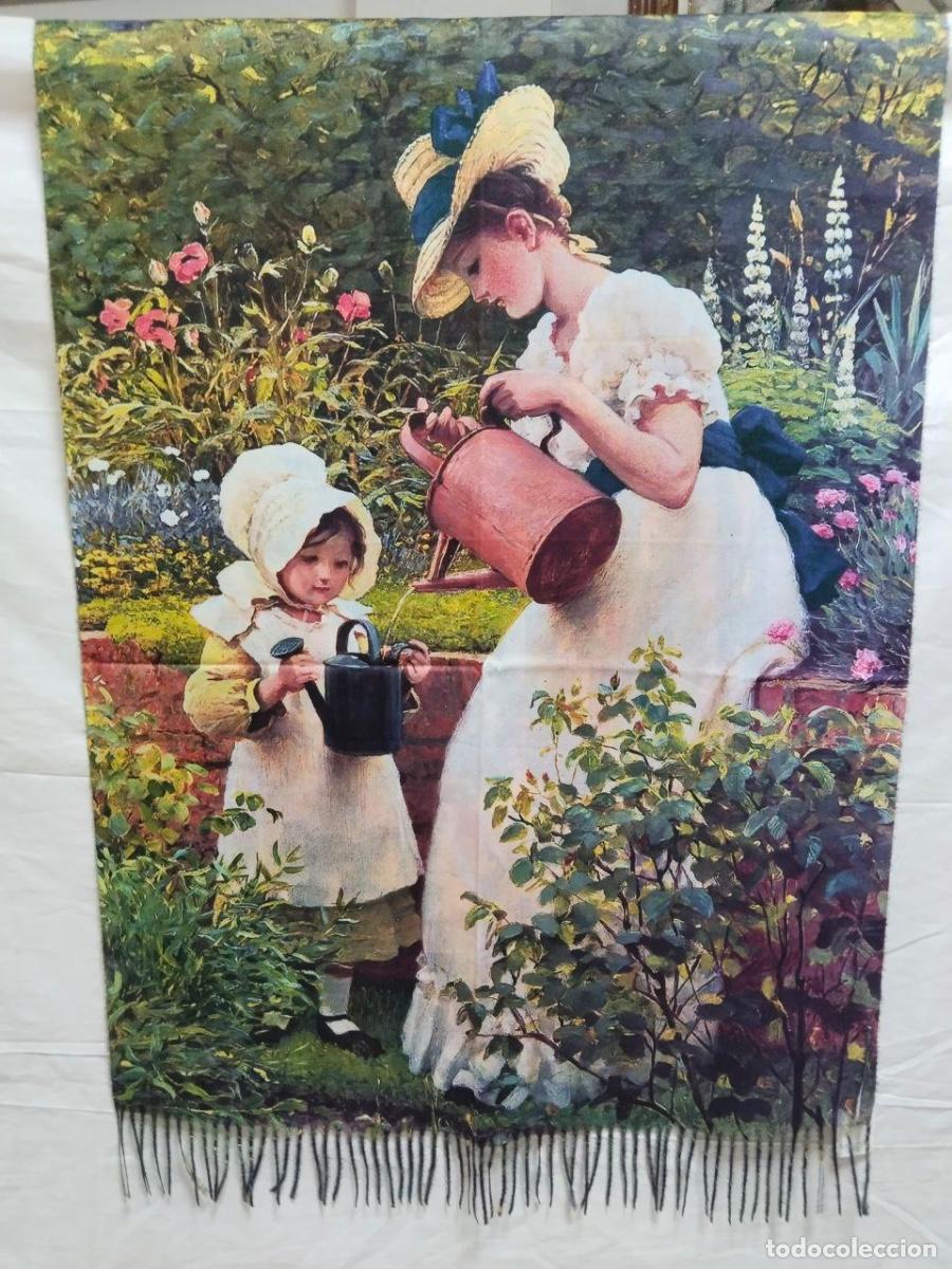 Vintage: Chal de cachemira - La joven jardinera - Foto 1