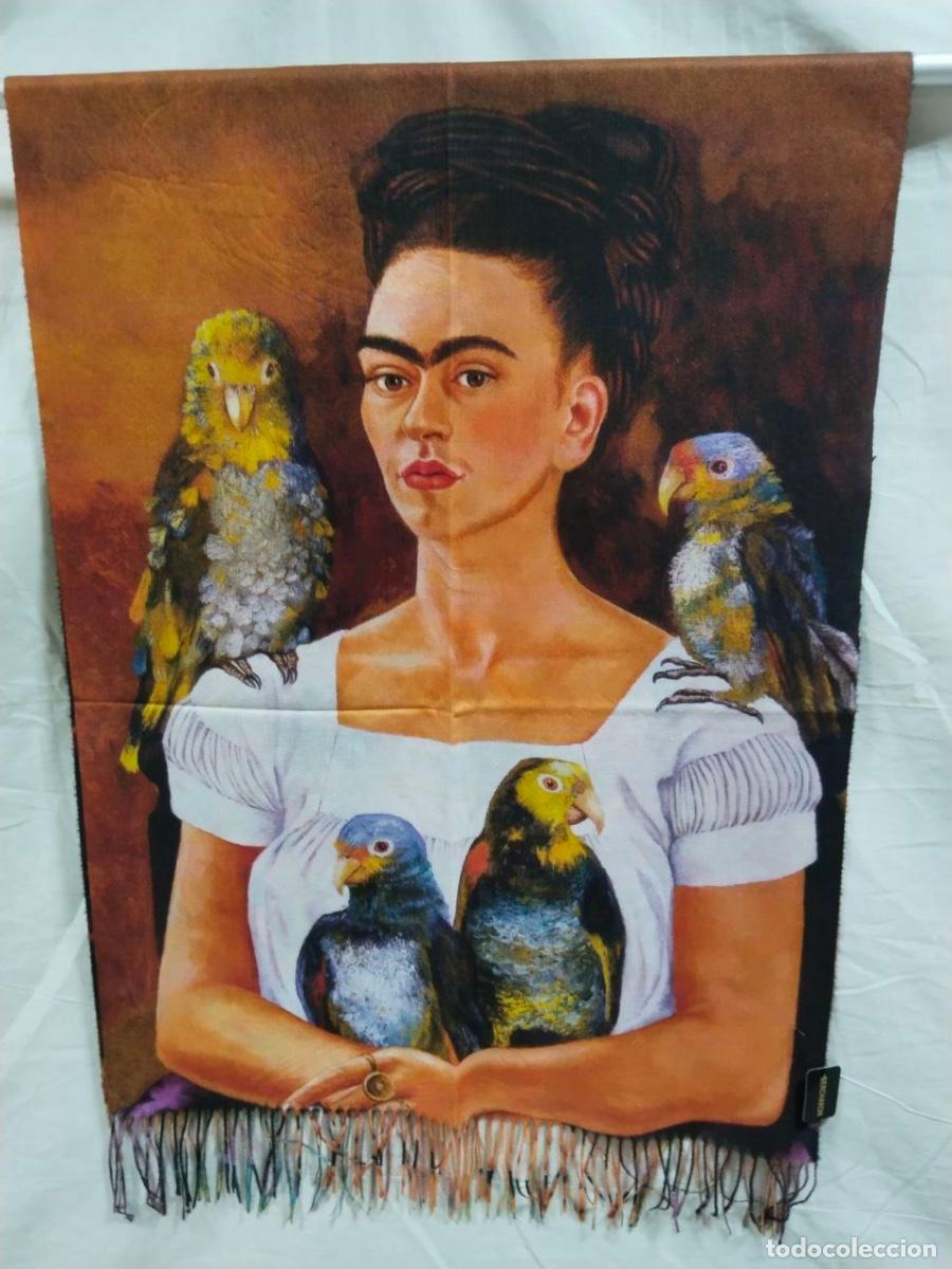 Vintage: Chal de cachemira - Rita Kahlo y loros - Foto 1