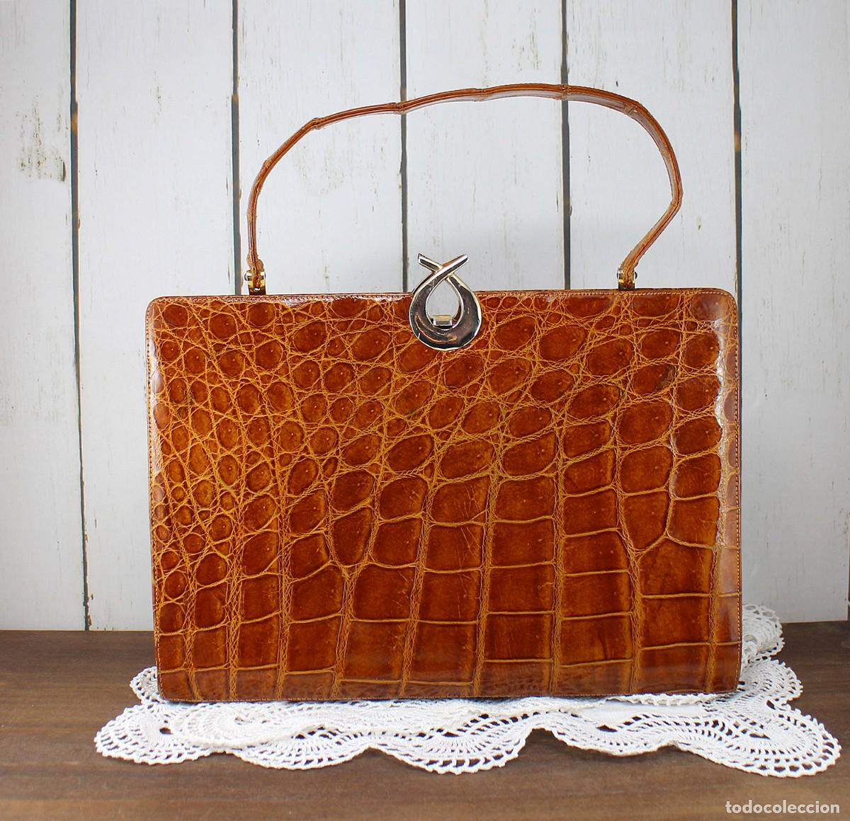 Vintage: Bolso de Cocodrilo estilo Kelly - Foto 1
