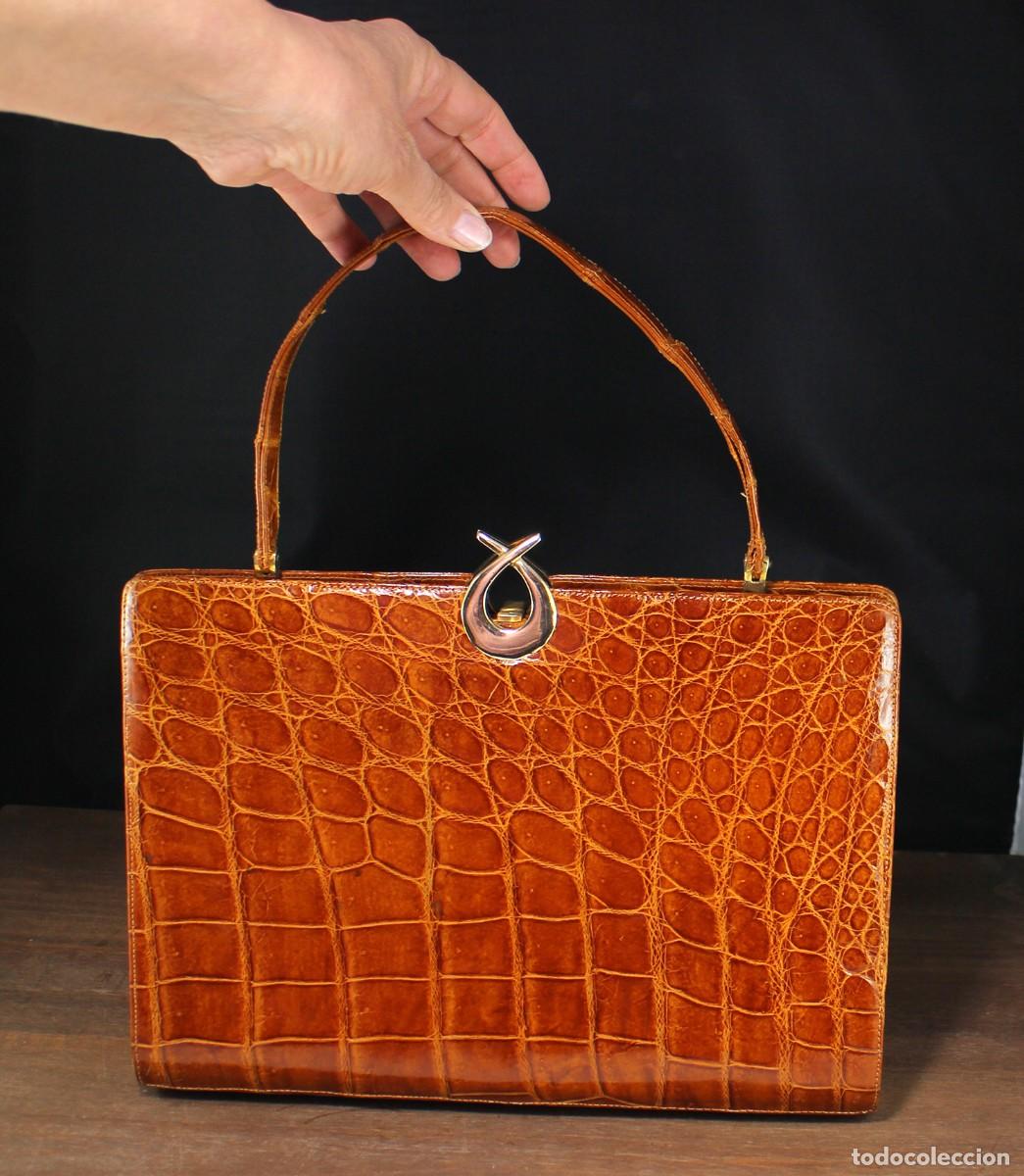 Vintage: Bolso de Cocodrilo estilo Kelly - Foto 2
