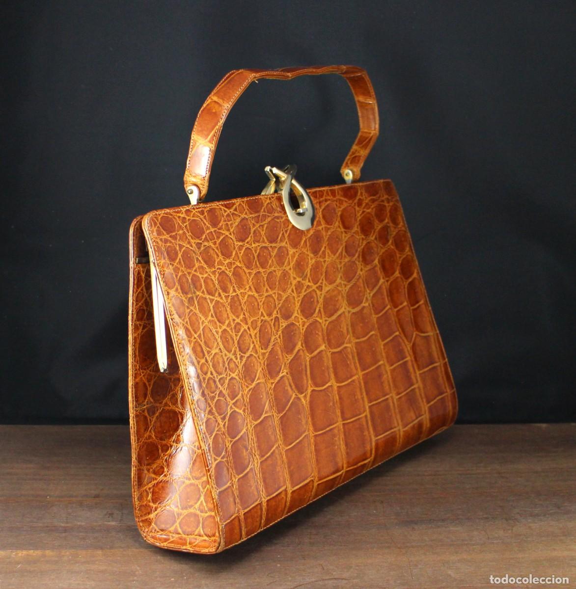 Vintage: Bolso de Cocodrilo estilo Kelly - Foto 3