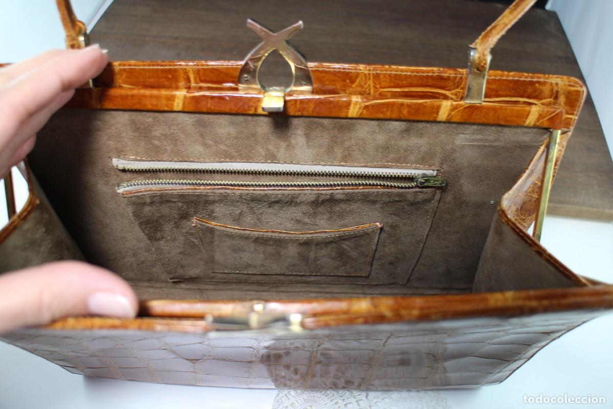 Vintage: Bolso de Cocodrilo estilo Kelly - Foto 6
