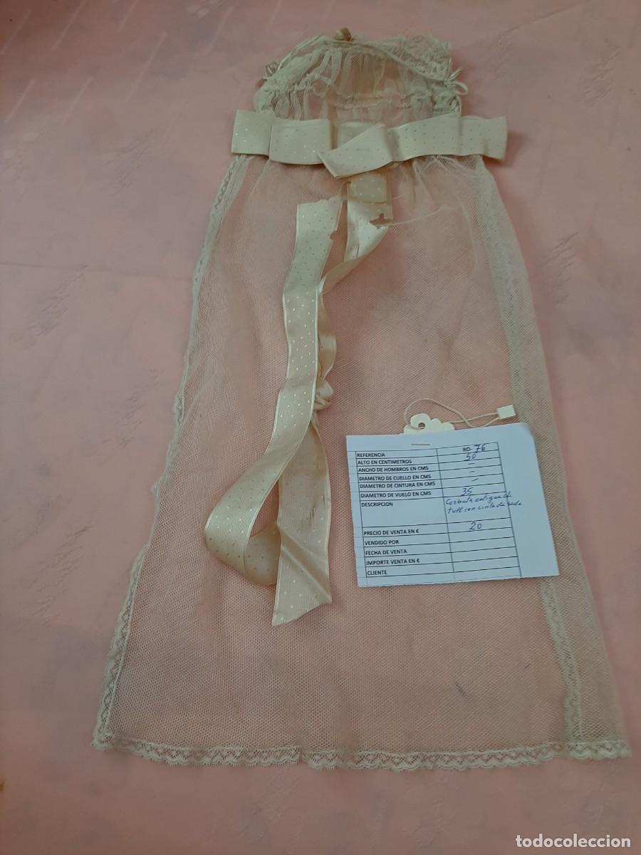 Vintage: CORBATA ANTIGUA DE TULL CON CINTA DE SEDA - Foto 1