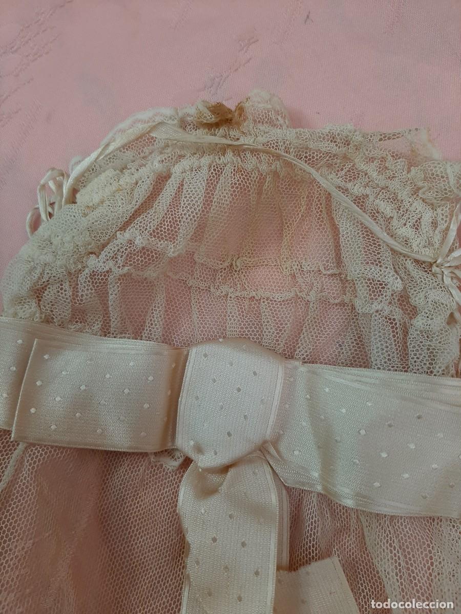 Vintage: CORBATA ANTIGUA DE TULL CON CINTA DE SEDA - Foto 3