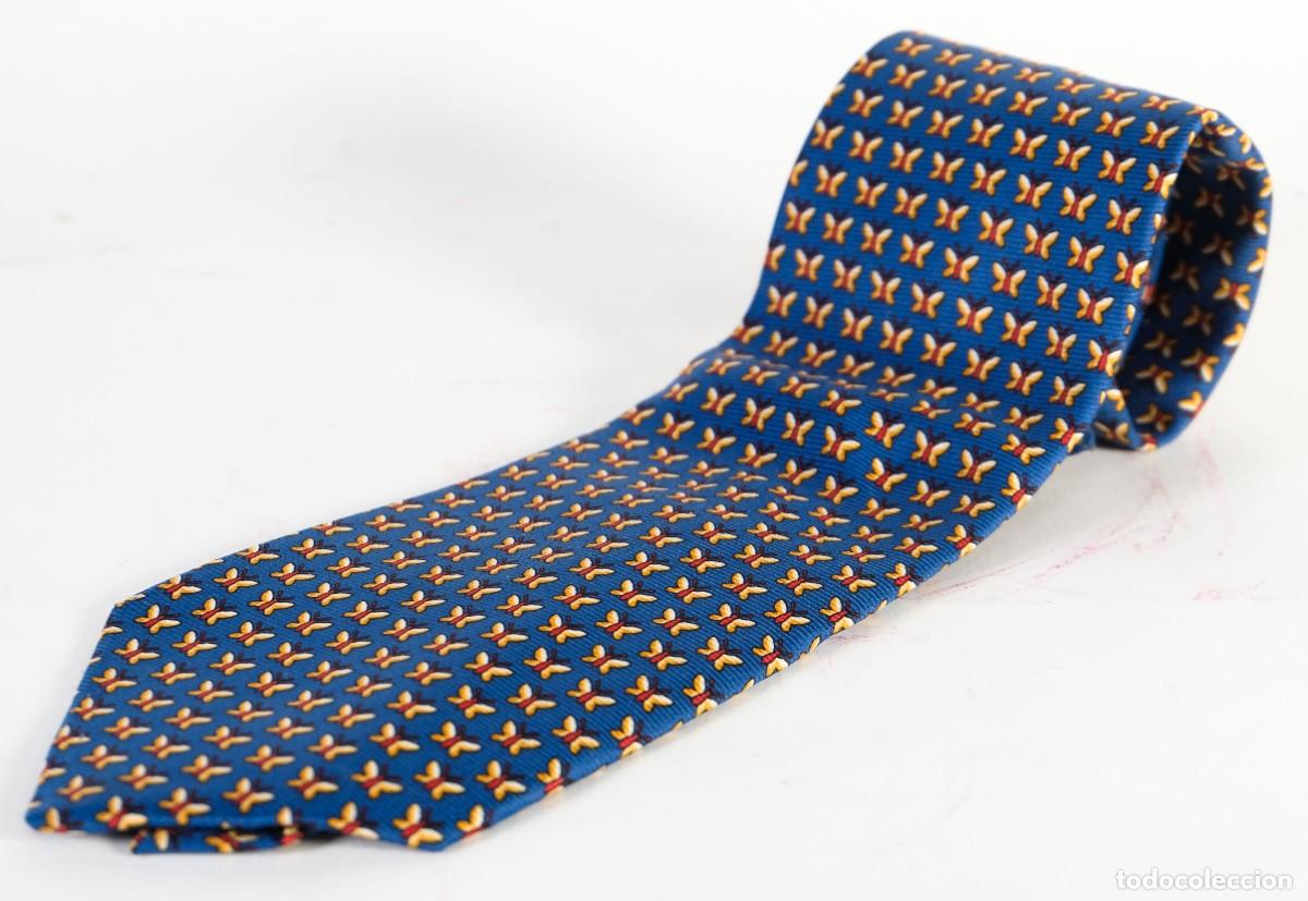 Vintage: Corbata compagnia della seda 100% seda con estampado de mariposas - Foto 1